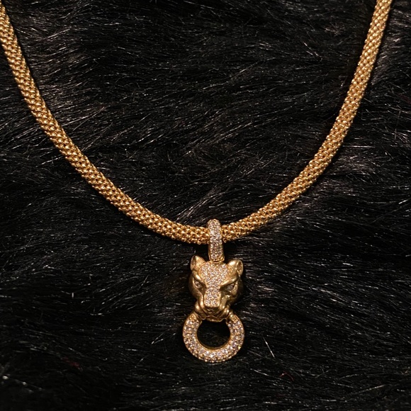 Jewelry - sterling silver panther head necklace